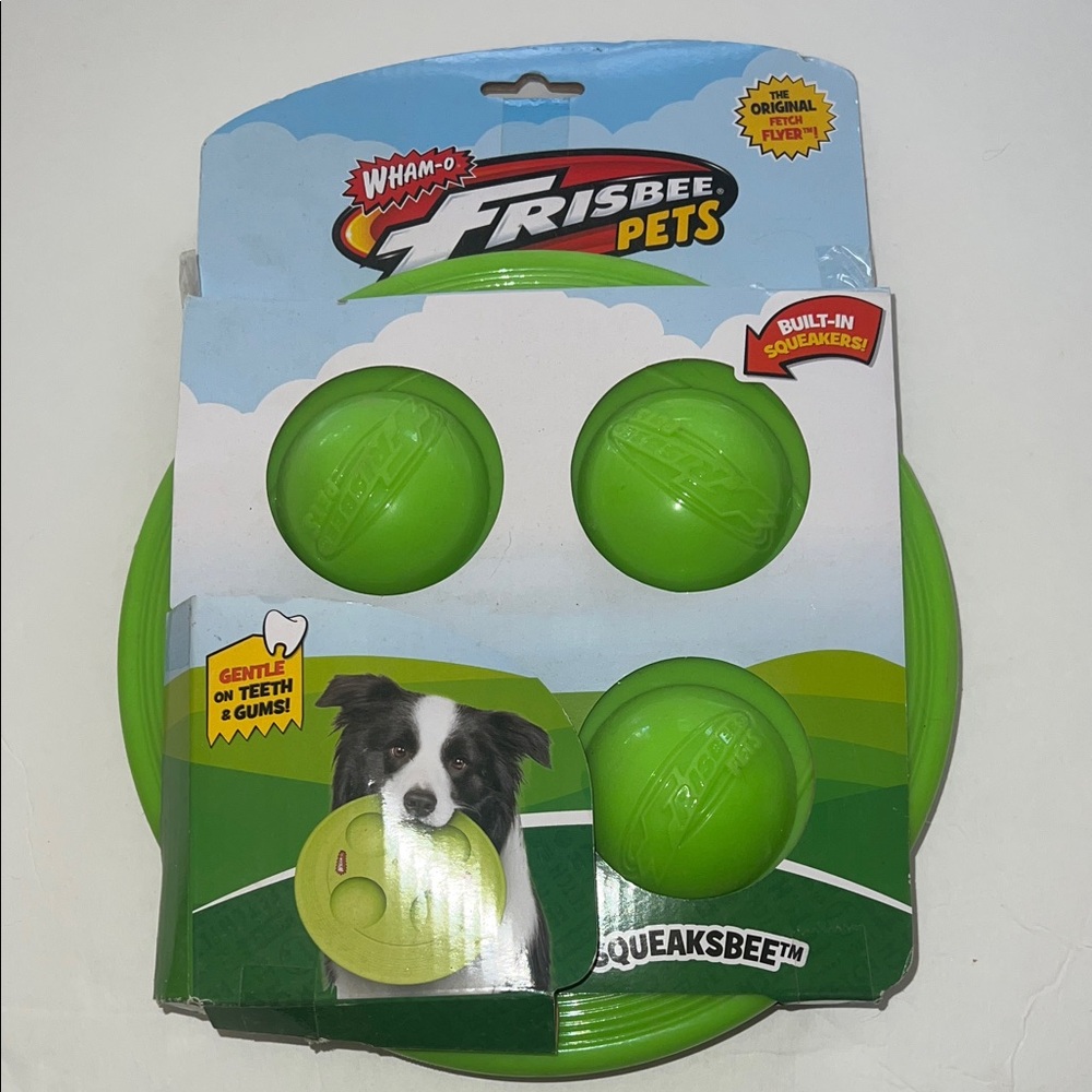 Wham-O Frisbee Pets Squeaksbee Vibrant Green Dog Toy